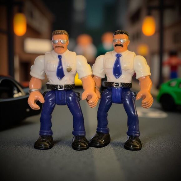 2002 Fisher Price Imaginext Highway Patrol Officer Dectitive Figures 2.5” A6 - Picture 1 of 7